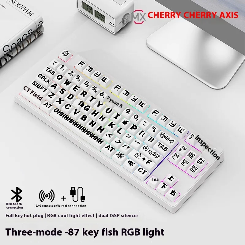 Механическая клавиатура Forerunner Cherry Switch с тремя режимами, большая клавиатура с персонажами, игровая электронная Спортивная клавиатура, чайный, красный, зеленый, черный переключатель
Механическая клавиатура Forerunner Cherry Switch с тремя режимами, большая клавиатура с персонажами, игровая электронная Спортивная клавиатура, чайный, красный, зеленый, черный переключатель