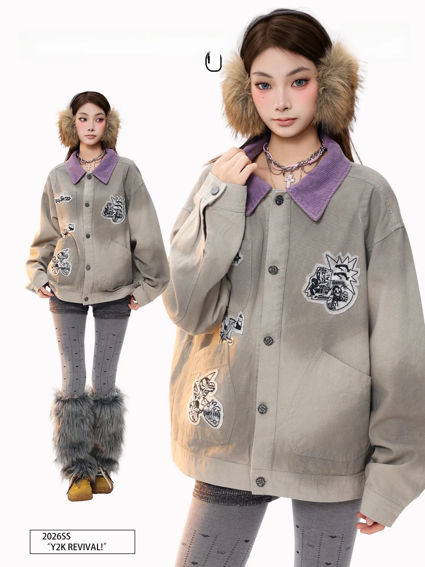 PBB American Retro Dirt Dyed Canvas Washed Denim Jacket Women's Texture Corduroy Patchwork Turn-down Collar Outerwear
PBB American Retro Dirt Dyed Canvas Washed Denim Jacket Women's Texture Corduroy Patchwork Turn-down Collar Outerwear