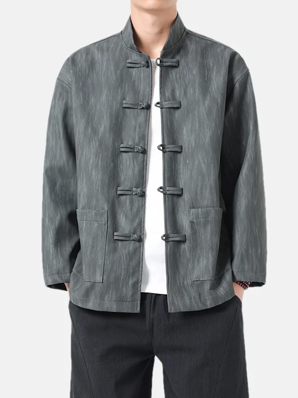 Leather Jaet Men's Casual Long Sve Stand Collar Chinese Sle Vintage Tang Costume Coat Youth Wear Autumn Season
Leather Jaet Men's Casual Long Sve Stand Collar Chinese Sle Vintage Tang Costume Coat Youth Wear Autumn Season