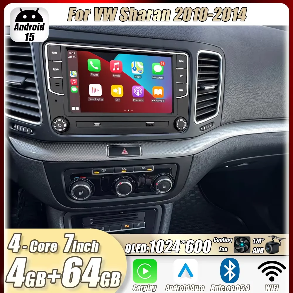 Android 15 Car Radio For VW Sharan 2004-2008 7" Car Stereo Multimedia Carplay GPS BT 1024*600QLED Screen Wireless Auto Radio
Android 15 Car Radio For VW Sharan 2004-2008 7" Car Stereo Multimedia Carplay GPS BT 1024*600QLED Screen Wireless Auto Radio