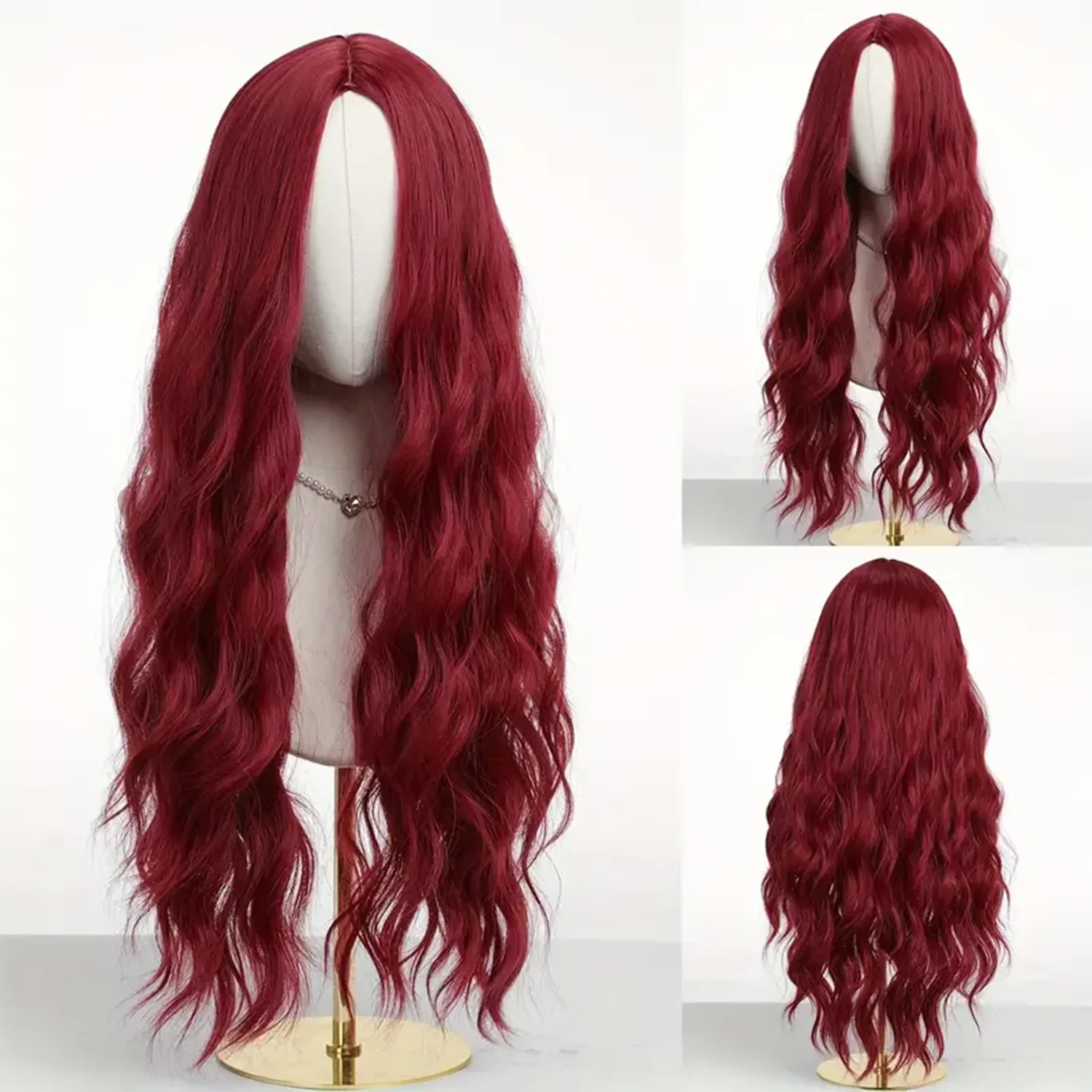 Синтетический парик Длинные бордовые вьющиеся волосы Термостойкое волокно Натуральная волна Модные женские косплей вечерние повседневные парики на всю голову
Синтетический парик Длинные бордовые вьющиеся волосы Термостойкое волокно Натуральная волна Модные женские косплей вечерние повседневные парики на всю голову