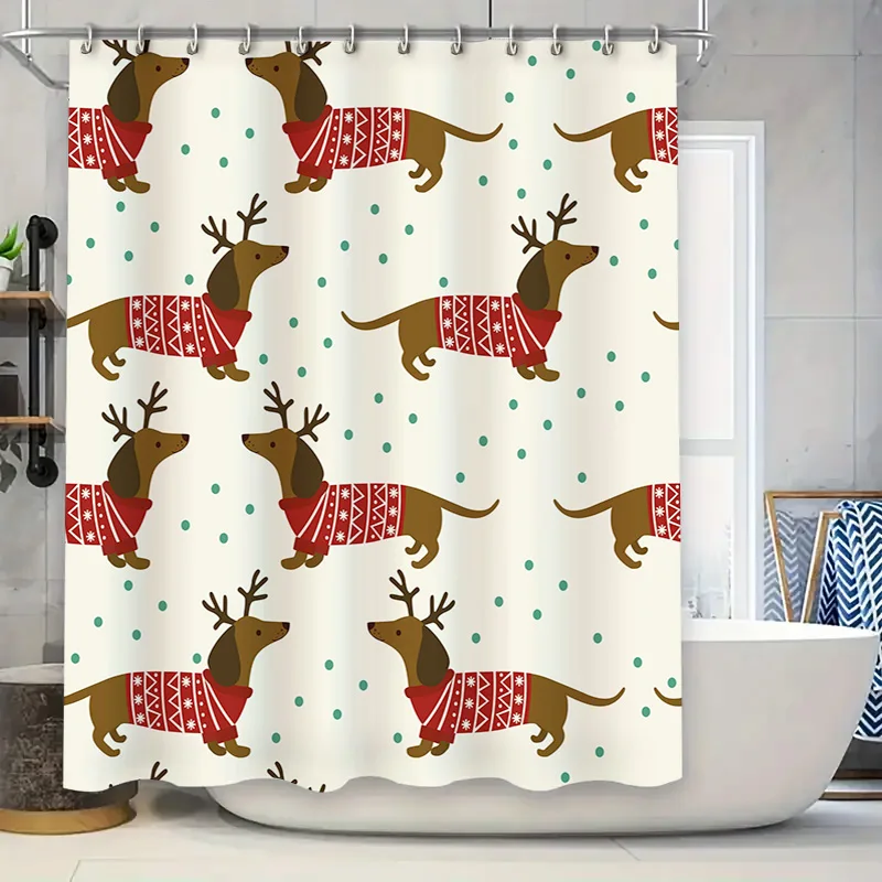 Очаровательная рождественская занавеска для душа с оленьими собаками в уютных свитерах, идеально подходящая для праздничного декора ванной комнаты!
Очаровательная рождественская занавеска для душа с оленьими собаками в уютных свитерах, идеально подходящая для праздничного декора ванной комнаты!