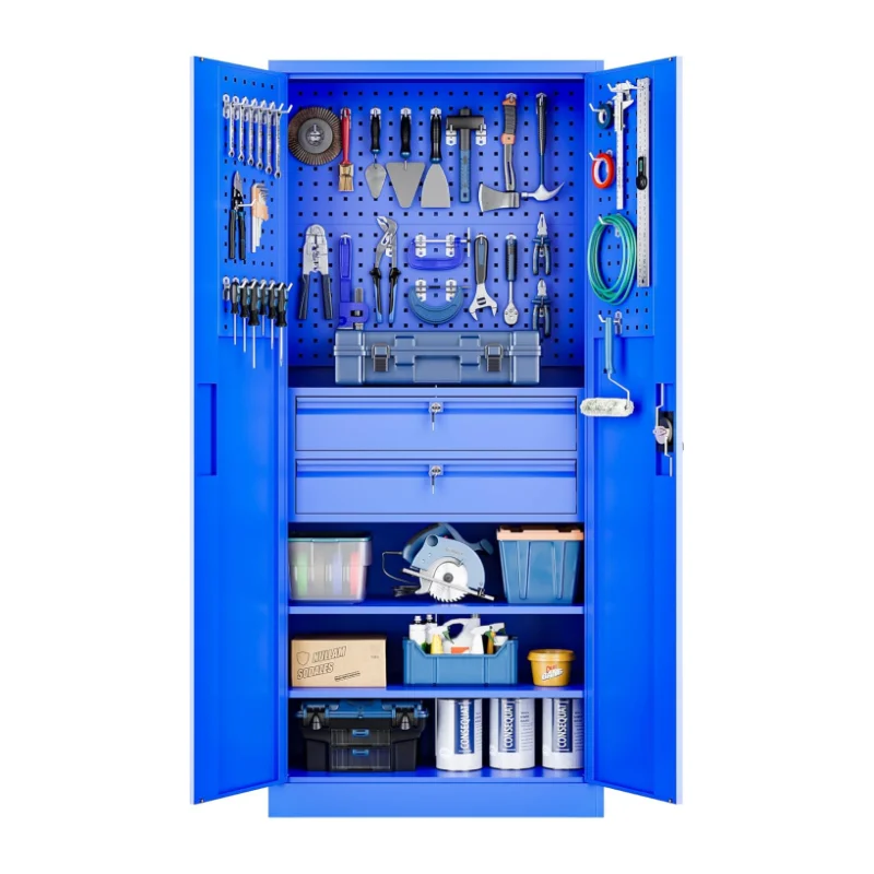 Metal Garage Storage Cabinet with Locking Doors and 2 Drawers Heavy Duty Steel Tool Cabinet with Pegboard, 71" - Lockable
Metal Garage Storage Cabinet with Locking Doors and 2 Drawers Heavy Duty Steel Tool Cabinet with Pegboard, 71" - Lockable