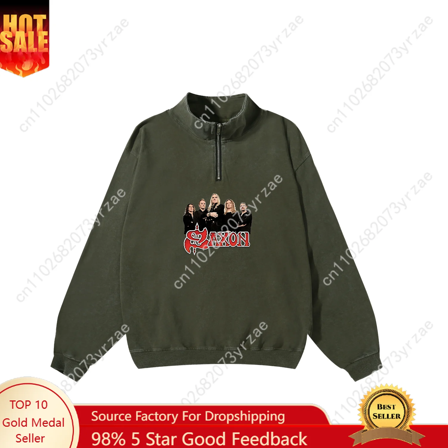Saxon Band Retro Sweatshirt Mens Womens Teenager Vintage Pullover Half Zipper Sweat Shirt Long Sleeve Shirt Custom Made Tops
Saxon Band Retro Sweatshirt Mens Womens Teenager Vintage Pullover Half Zipper Sweat Shirt Long Sleeve Shirt Custom Made Tops