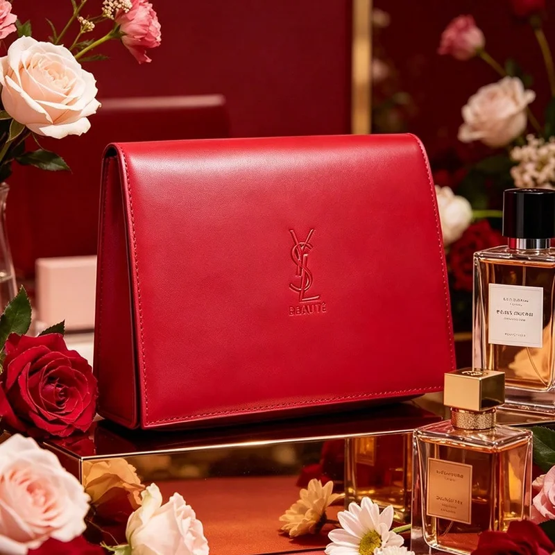 YSL’s Bag Elegant Red Quilted Leather Travel Cosmetic Bag With Built-in Large Mirror Golden Zipper Double Layer Light Storage Ba
YSL’s Bag Elegant Red Quilted Leather Travel Cosmetic Bag With Built-in Large Mirror Golden Zipper Double Layer Light Storage Ba