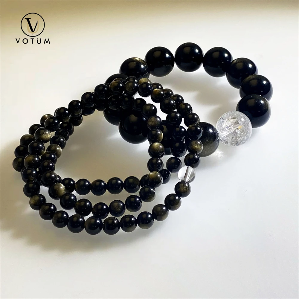 Natural Gold Obsidian White Crystal Bracelet for Couple Women Men Luck Beaded Bracelets Set Dad Healing Lava Rock Stone Jewelry
Natural Gold Obsidian White Crystal Bracelet for Couple Women Men Luck Beaded Bracelets Set Dad Healing Lava Rock Stone Jewelry