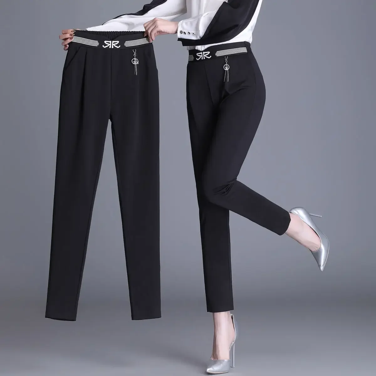 Woman Clothing Fashion Black Suit Pants Spring Autumn New Elastic High Waist Slim Casual Pencil Straight Trousers 2023 E177
Woman Clothing Fashion Black Suit Pants Spring Autumn New Elastic High Waist Slim Casual Pencil Straight Trousers 2023 E177