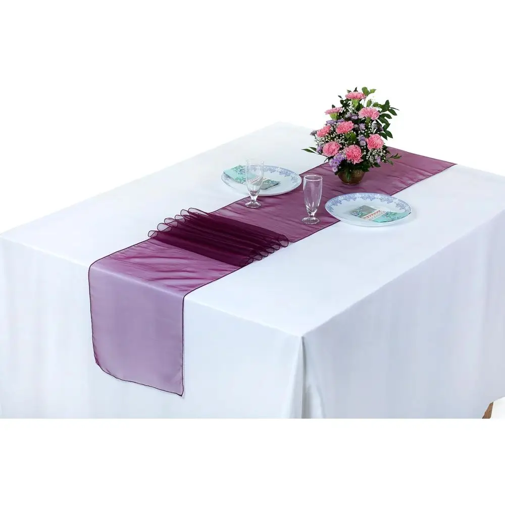 12x108 Inch Elegant Organza Table Runners Set of 15 for Weddings, Parties, and Banquets - Wine Color
12x108 Inch Elegant Organza Table Runners Set of 15 for Weddings, Parties, and Banquets - Wine Color