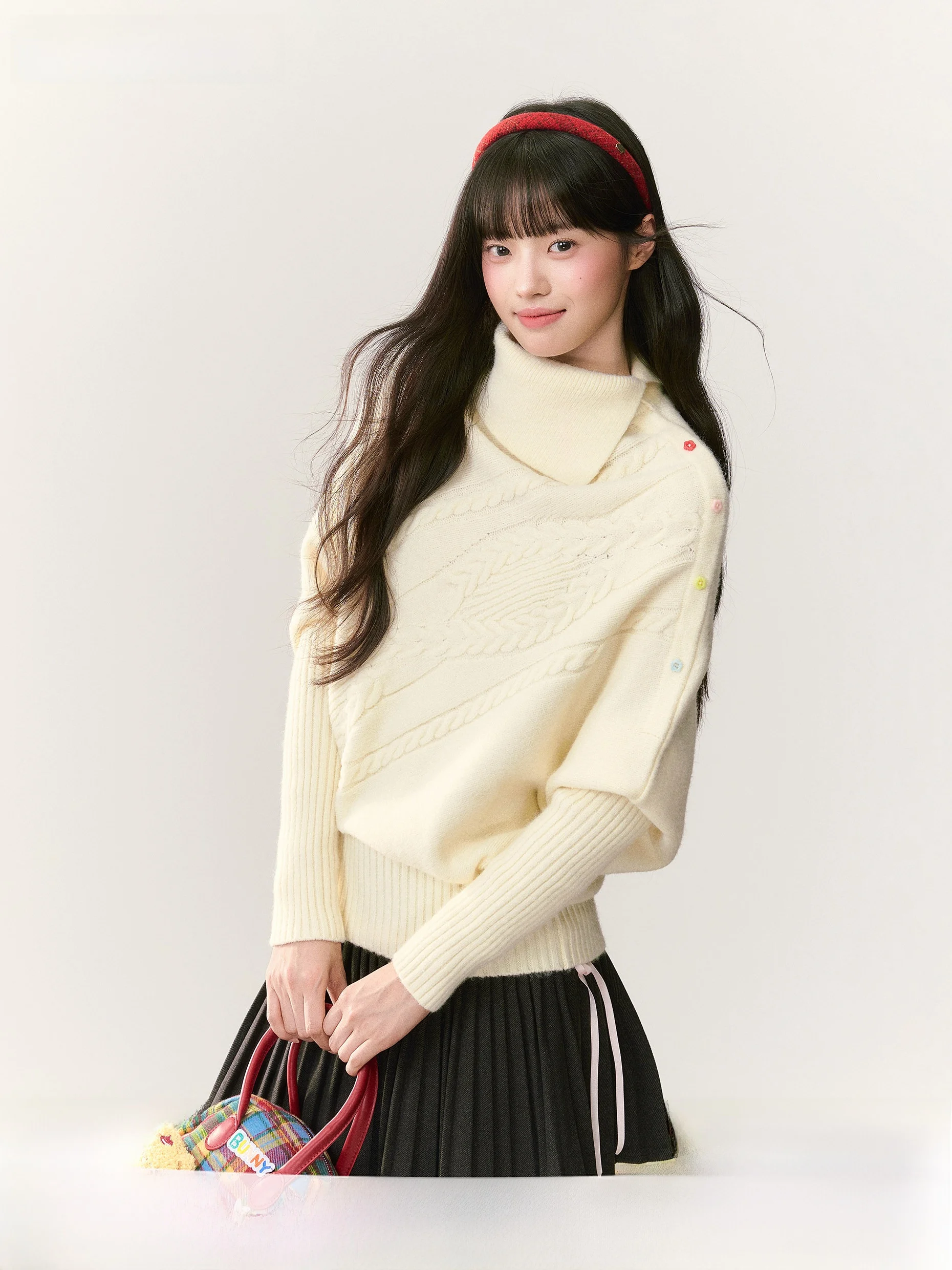 Umoumo Loose Cowl Ne Sweater Button Detail Asymmetrical Hemline Warm Soft Fabric Autumn Winter Women's Knitwear
Umoumo Loose Cowl Ne Sweater Button Detail Asymmetrical Hemline Warm Soft Fabric Autumn Winter Women's Knitwear