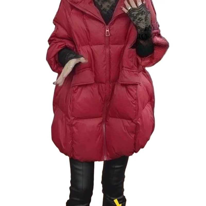 Fashion and Comfortable Hooded Warm Down Cotton Winter New Loose and Thin Medium and Long Versatile Long-sleeved Jacket 
Fashion and Comfortable Hooded Warm Down Cotton Winter New Loose and Thin Medium and Long Versatile Long-sleeved Jacket