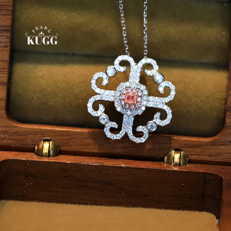 KUGG 100% 18K White Gold Necklace Women Real Natural Pink Diamond Pendant Necklace Elegant Palace Style High Wedding Jewelry
KUGG 100% 18K White Gold Necklace Women Real Natural Pink Diamond Pendant Necklace Elegant Palace Style High Wedding Jewelry