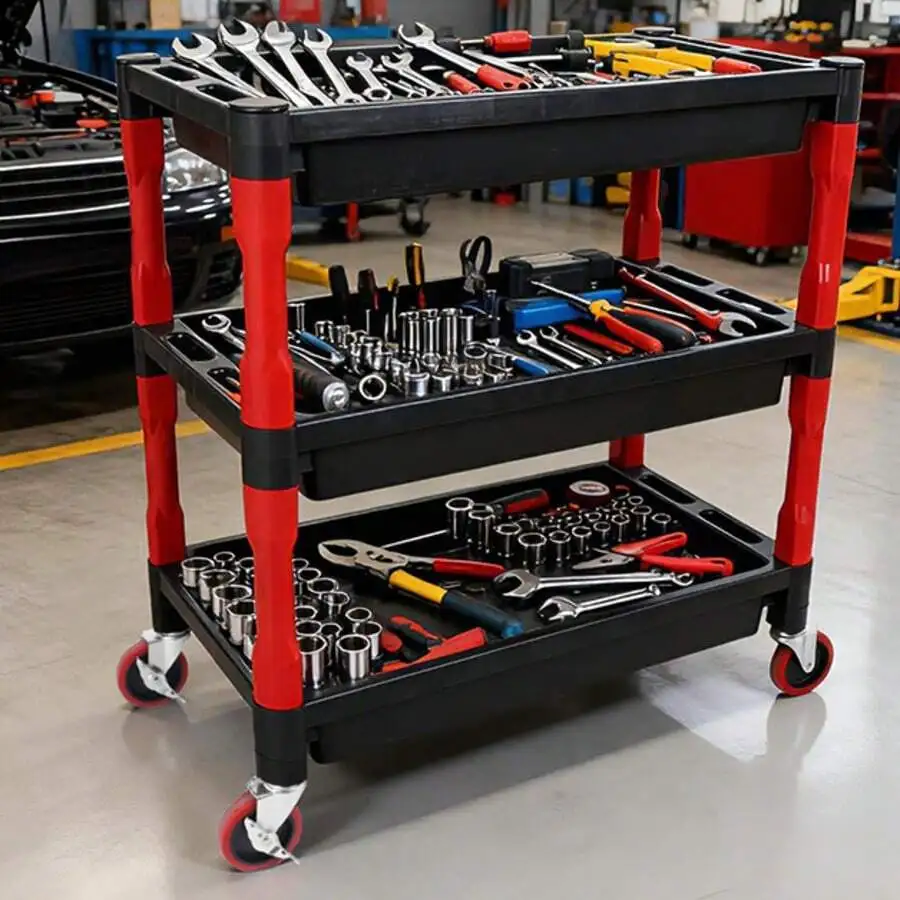Nilight Heavy Duty 3-Tier Utility Cart Rolling Service Cart with Wheels Foldable Tool Cart for Garage Kitchen Office Warehouse
Nilight Heavy Duty 3-Tier Utility Cart Rolling Service Cart with Wheels Foldable Tool Cart for Garage Kitchen Office Warehouse
