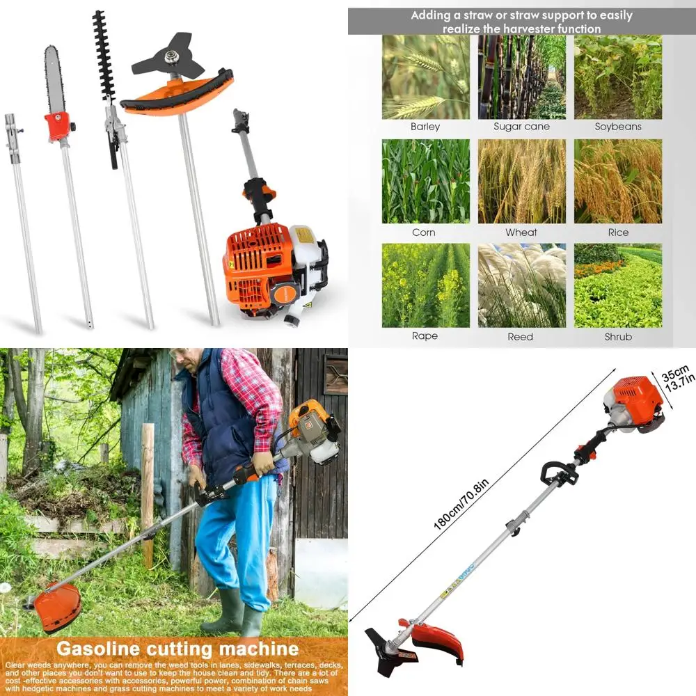 Многофункциональный 2-тактный газовый триммер с Weed Eater 5 в 1, мощностью 2,3 кВт, скоростью 8500 об/мин, возможностью кустореза
Многофункциональный 2-тактный газовый триммер с Weed Eater 5 в 1, мощностью 2,3 кВт, скоростью 8500 об/мин, возможностью кустореза