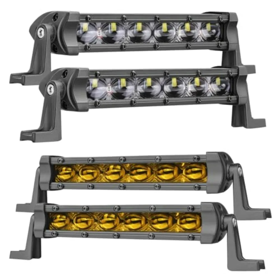 2Pcs Amber + 2Pcs White Slim Light Bars for Vehicle LED Lighting Durable Plastic Housing Bright Illumination Ideal for Off-Road
2Pcs Amber + 2Pcs White Slim Light Bars for Vehicle LED Lighting Durable Plastic Housing Bright Illumination Ideal for Off-Road