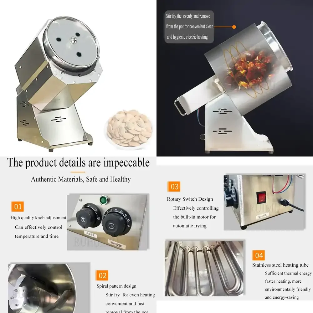 12.5 Hot sell Samll type Roasting Machine Chestnut Peanut Melon Seed Coffee Bean Walnut Nut Roaster Stainless Steel Baking
12.5 Hot sell Samll type Roasting Machine Chestnut Peanut Melon Seed Coffee Bean Walnut Nut Roaster Stainless Steel Baking