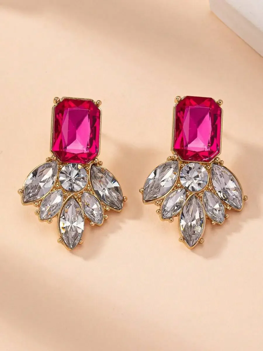 Stylish Fuchsia Geometric Flower Crystal Earrings For Women
Stylish Fuchsia Geometric Flower Crystal Earrings For Women