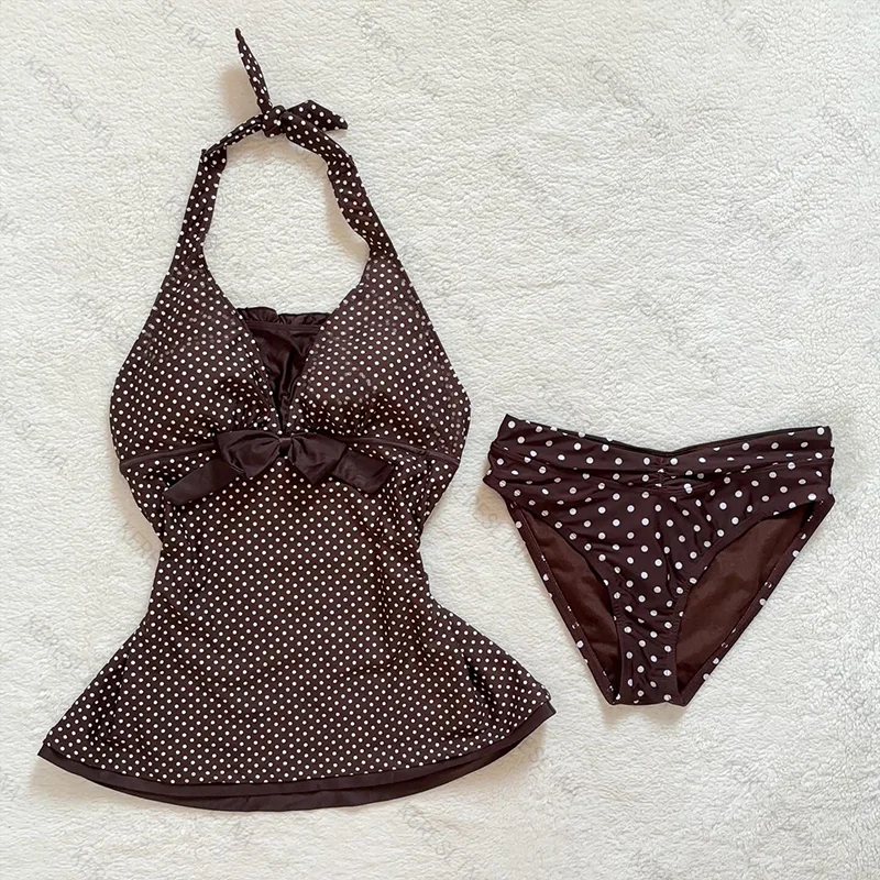 Summer Sweet Cute Sexy and Spicy Girls Style Bow Spot Print Hanging Neck Strap Bikini Set Fashion Aesthetic Versatile Bikini Set
Summer Sweet Cute Sexy and Spicy Girls Style Bow Spot Print Hanging Neck Strap Bikini Set Fashion Aesthetic Versatile Bikini Set