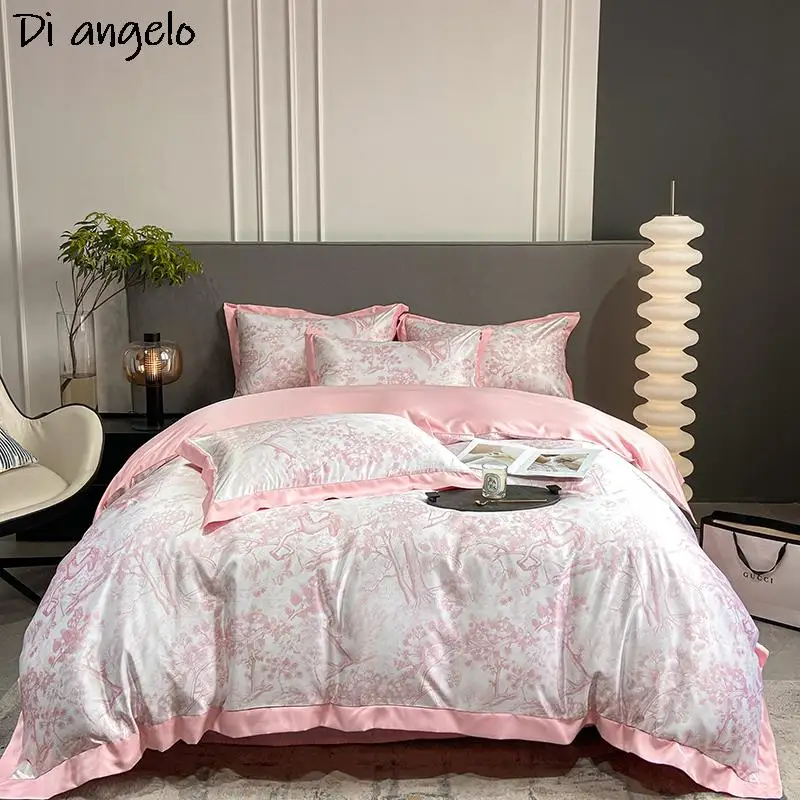 Luxury Princess Pink Jacquard Bedding Set High-end Easy Smooth Solid Color Duvet Cover Flat Sheet Quilts Cover Pillowcase #/
Luxury Princess Pink Jacquard Bedding Set High-end Easy Smooth Solid Color Duvet Cover Flat Sheet Quilts Cover Pillowcase #/