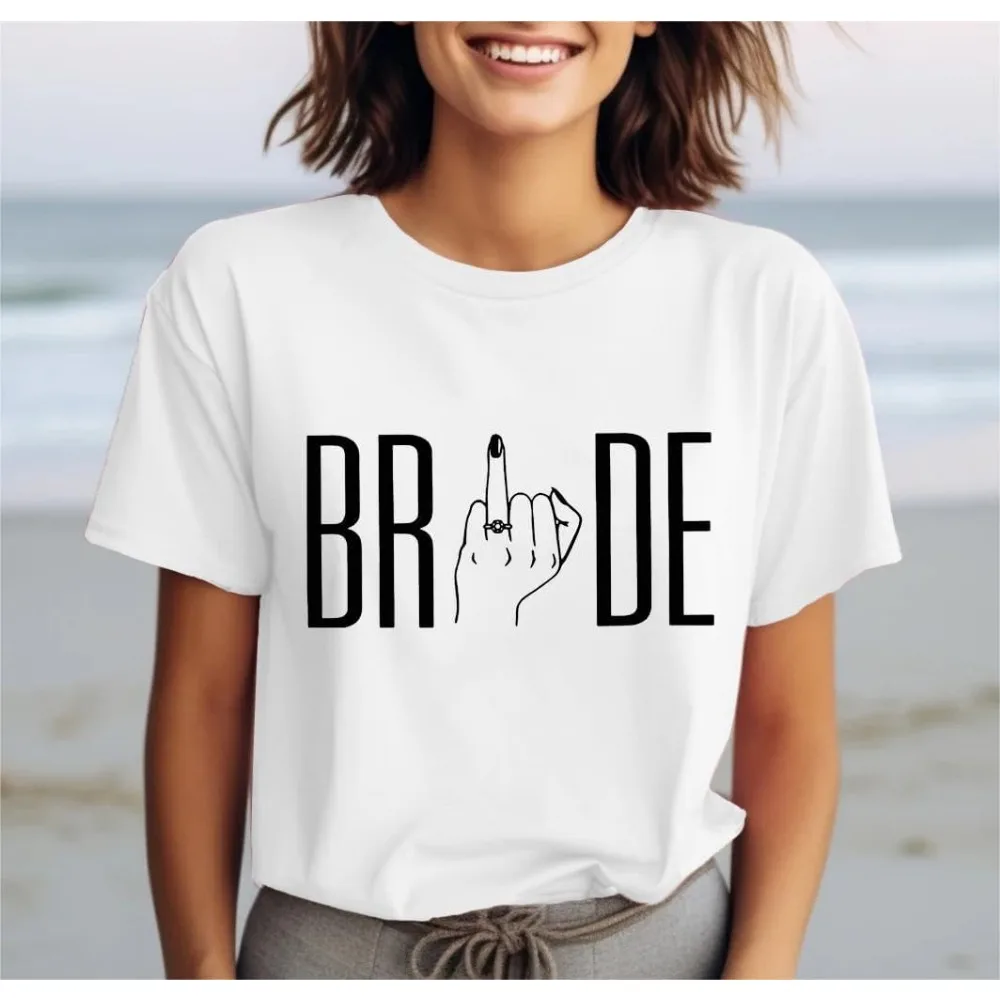 Women Bride Shirt Bachelorette Party T-Shirt Funny Bridesmaid Tee Tops Wedding Party Shirt Breathable Summer Camisetas
Women Bride Shirt Bachelorette Party T-Shirt Funny Bridesmaid Tee Tops Wedding Party Shirt Breathable Summer Camisetas