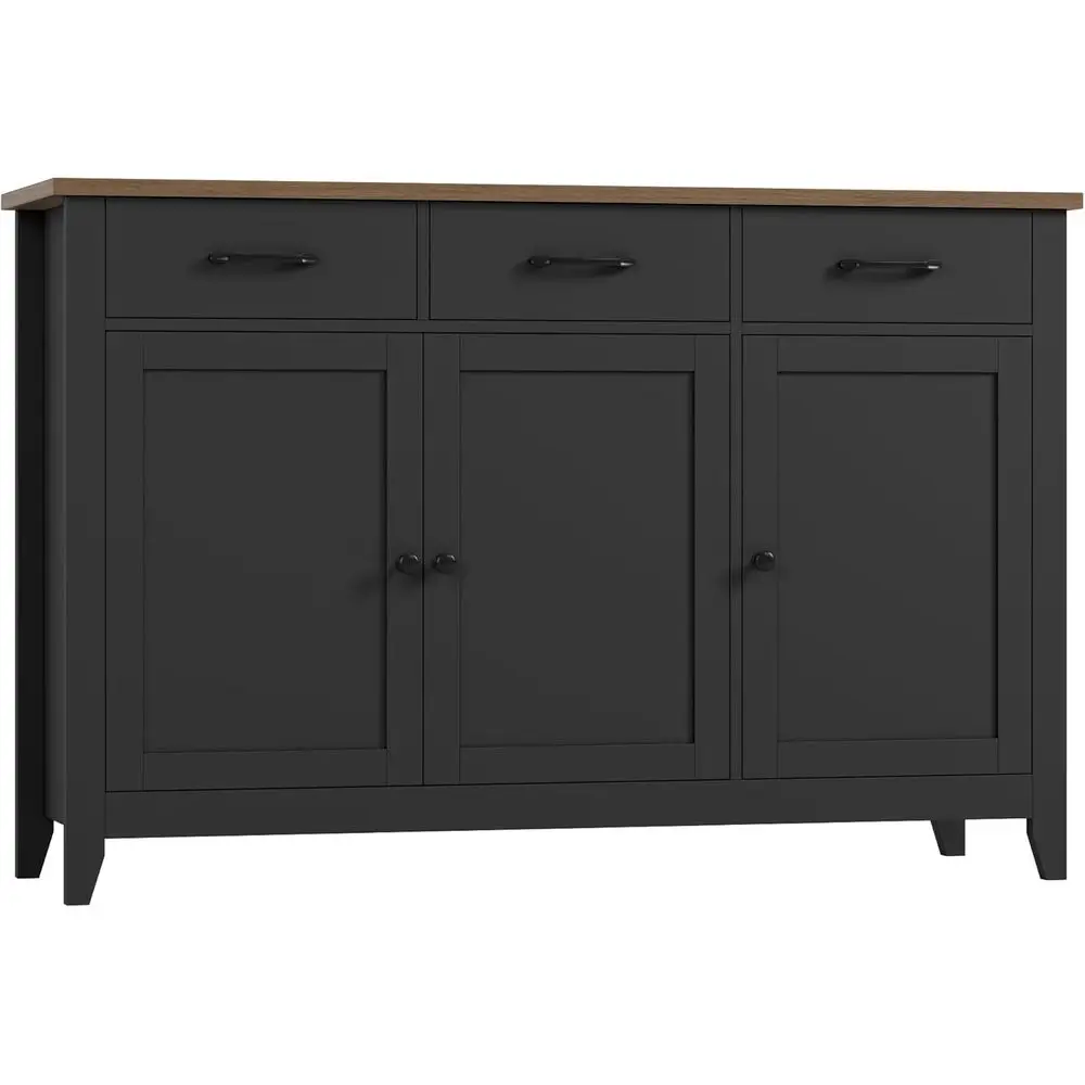 47 Kitchen Buffet Cabinet with Storage, Adjustable Shelves, and Wine Rack for Dining or Entryway in Black
47 Kitchen Buffet Cabinet with Storage, Adjustable Shelves, and Wine Rack for Dining or Entryway in Black