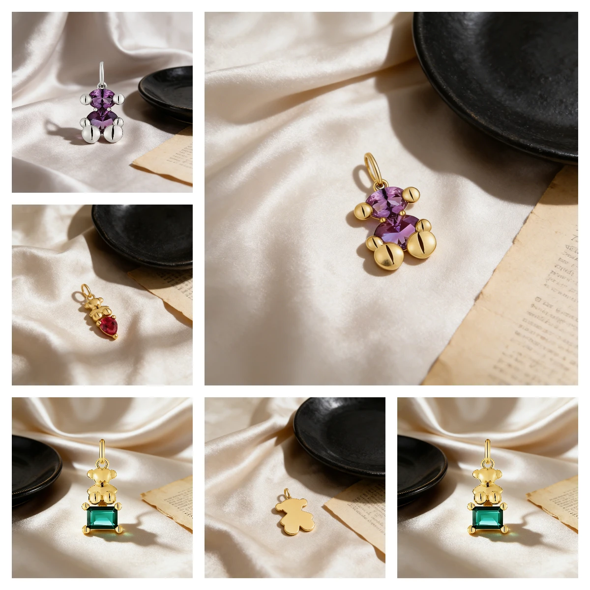 Colorful Gemstone Teddy Bear Pendant, Cute Inlaid Animal Pendant, Trendy Girl Jewelry Gift
Colorful Gemstone Teddy Bear Pendant, Cute Inlaid Animal Pendant, Trendy Girl Jewelry Gift