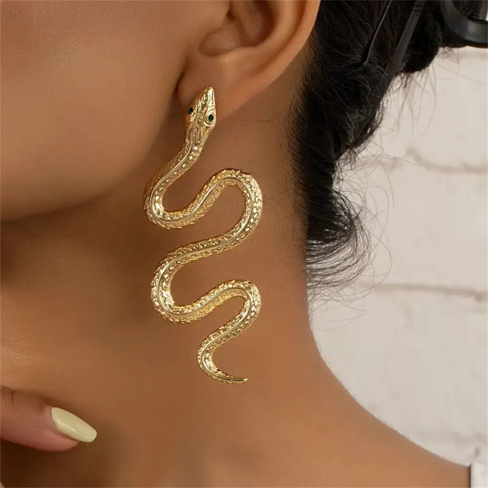 CZ Exaggeration Serpentine Metal Dangle Earrings For Women Fashion Personality Zircon Ear Stud Jewelry A Gift
CZ Exaggeration Serpentine Metal Dangle Earrings For Women Fashion Personality Zircon Ear Stud Jewelry A Gift