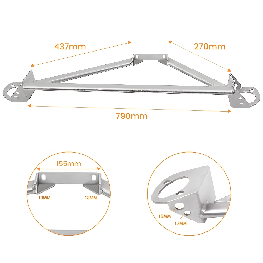 Steel 3 Point Front Upper Strut Bar Brace for Honda Civic EJ9 1.6 Sedan 97-00
Steel 3 Point Front Upper Strut Bar Brace for Honda Civic EJ9 1.6 Sedan 97-00