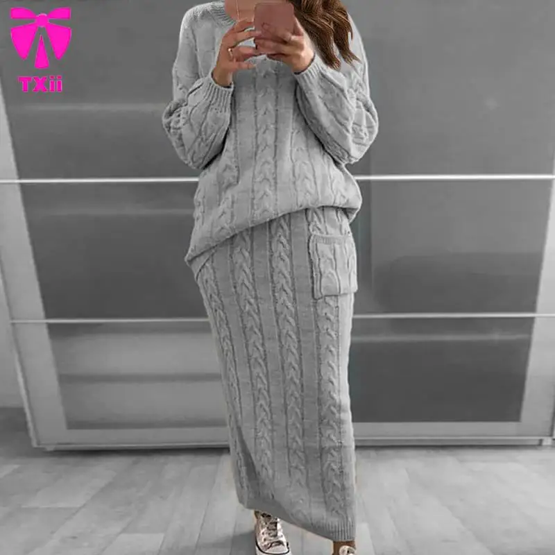 2024 Autumn/Winter New Women's Long Sleeve Hoodie Knitted Sweater and Skirt Set Women's Street Wear Elegant Women's Set
2024 Autumn/Winter New Women's Long Sleeve Hoodie Knitted Sweater and Skirt Set Women's Street Wear Elegant Women's Set