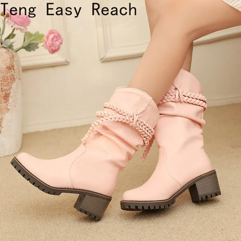 2026 Winter New Fashion White Black Women Mid Calf Boots Girls Sweet Anti-sliping High Heels Lady Casual Boots Plus Big Size 43
2026 Winter New Fashion White Black Women Mid Calf Boots Girls Sweet Anti-sliping High Heels Lady Casual Boots Plus Big Size 43