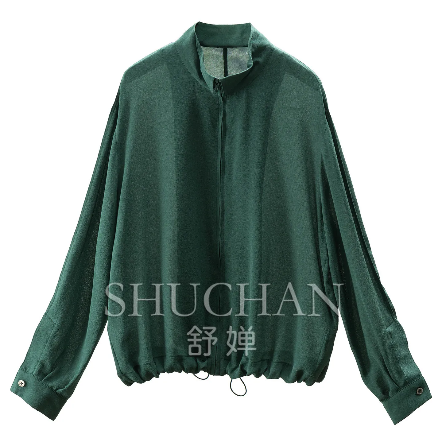 Luxury Sunshade Jacket Women Natural Silk Hard Goods Loose Drawstring Silk Ghost Crepe Sunshade Short Jacket Women 50M3
Luxury Sunshade Jacket Women Natural Silk Hard Goods Loose Drawstring Silk Ghost Crepe Sunshade Short Jacket Women 50M3