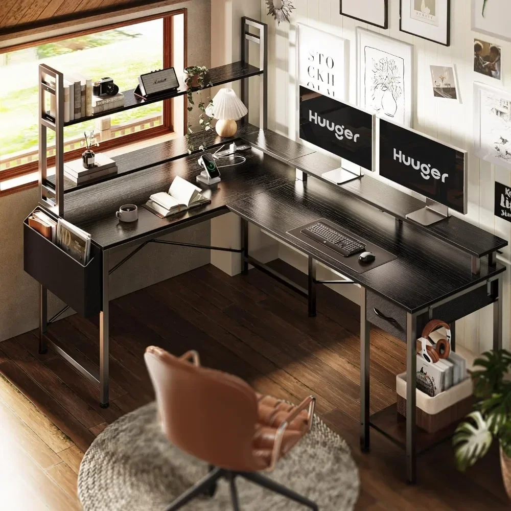 -for Huuger L Shaped Desk Gaming Desk With LED Lights & Power Outlets, Computer Desk With Storage Shelves, Corner Home Office
-for Huuger L Shaped Desk Gaming Desk With LED Lights & Power Outlets, Computer Desk With Storage Shelves, Corner Home Office