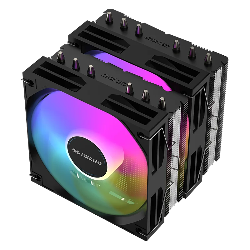COOLLEO A60 RGB Двухбашенный радиатор процессора с воздушным охлаждением и шестью медными трубками Антигравитационная тепловая трубка ARGB Magic Fan Многоплатформенный
COOLLEO A60 RGB Двухбашенный радиатор процессора с воздушным охлаждением и шестью медными трубками Антигравитационная тепловая трубка ARGB Magic Fan Многоплатформенный