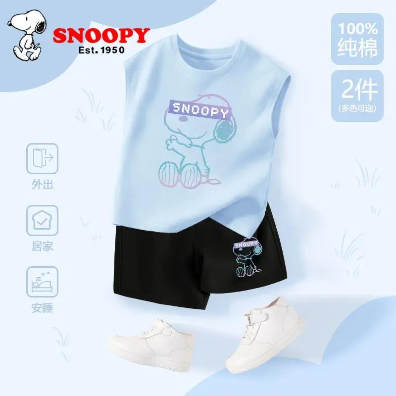 Kawaii Snoopy Cartoon Cute Children's Tank Top Summer New Sleeveless Kam Shoulder Mid Size Children's Sports Shorts Set
Kawaii Snoopy Cartoon Cute Children's Tank Top Summer New Sleeveless Kam Shoulder Mid Size Children's Sports Shorts Set