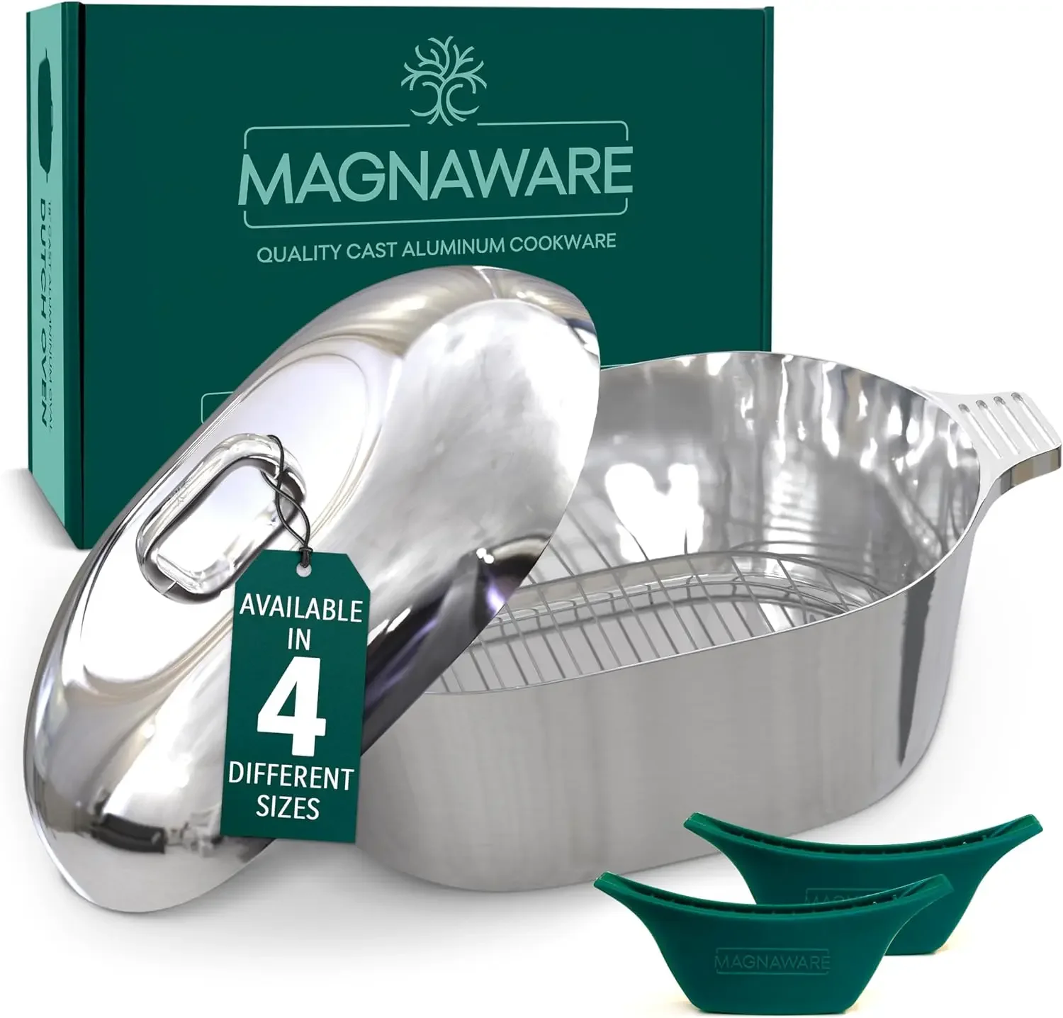 Cast Aluminum Oval Dutch Oven with Lid - 10 QT Heavy Duty & Lightweight Roaster Pan with Rack & Silicone Cover Dual Handles — Ca
Cast Aluminum Oval Dutch Oven with Lid - 10 QT Heavy Duty & Lightweight Roaster Pan with Rack & Silicone Cover Dual Handles — Ca