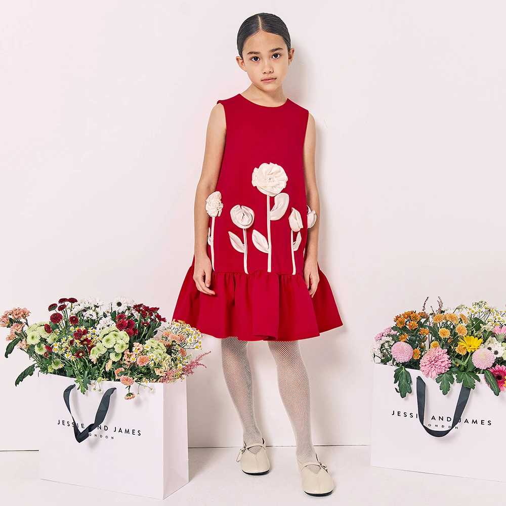 Customized Girl's Birthday Dress Short Red Satin Flowers A Line Modern Party Gowns For Kids Knee Length O Neck Flower Girl Dress
Customized Girl's Birthday Dress Short Red Satin Flowers A Line Modern Party Gowns For Kids Knee Length O Neck Flower Girl Dress