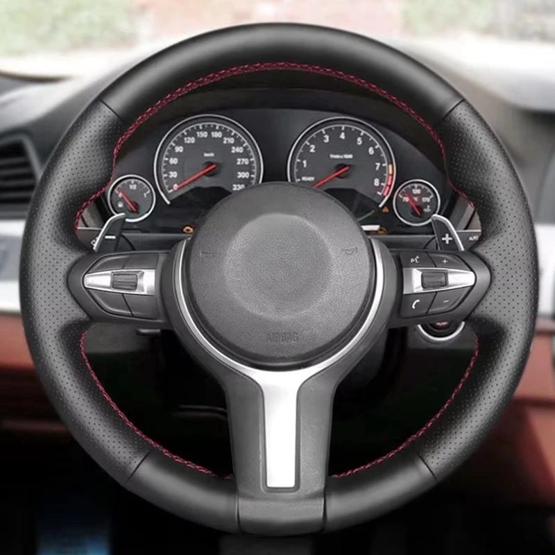 Перфорированный кожаный чехол на руль автомобиля, черный для BMW M Sport F30 F32 F34 F10 F15 F16 F20 F48 F25 F22 F45 M135i M235i
Перфорированный кожаный чехол на руль автомобиля, черный для BMW M Sport F30 F32 F34 F10 F15 F16 F20 F48 F25 F22 F45 M135i M235i