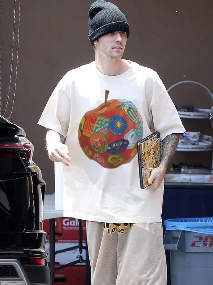 Summer Men's 100% Pure Cotton Print Doodle Apple Round Neck T-shirt Clothes Size S-4XL Motorcycle Tees Top Unisex
Summer Men's 100% Pure Cotton Print Doodle Apple Round Neck T-shirt Clothes Size S-4XL Motorcycle Tees Top Unisex