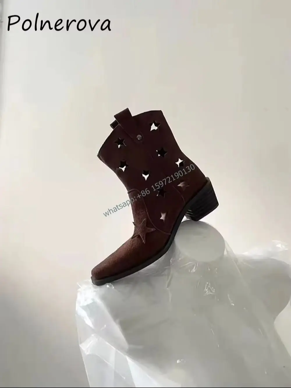 Five Pointed Star Hollow Solid Boots Pointy Toe Chunky Heels Retro Embroidery Cowboy Boots Summer Breathable Hottie Sexy Shoes
Five Pointed Star Hollow Solid Boots Pointy Toe Chunky Heels Retro Embroidery Cowboy Boots Summer Breathable Hottie Sexy Shoes