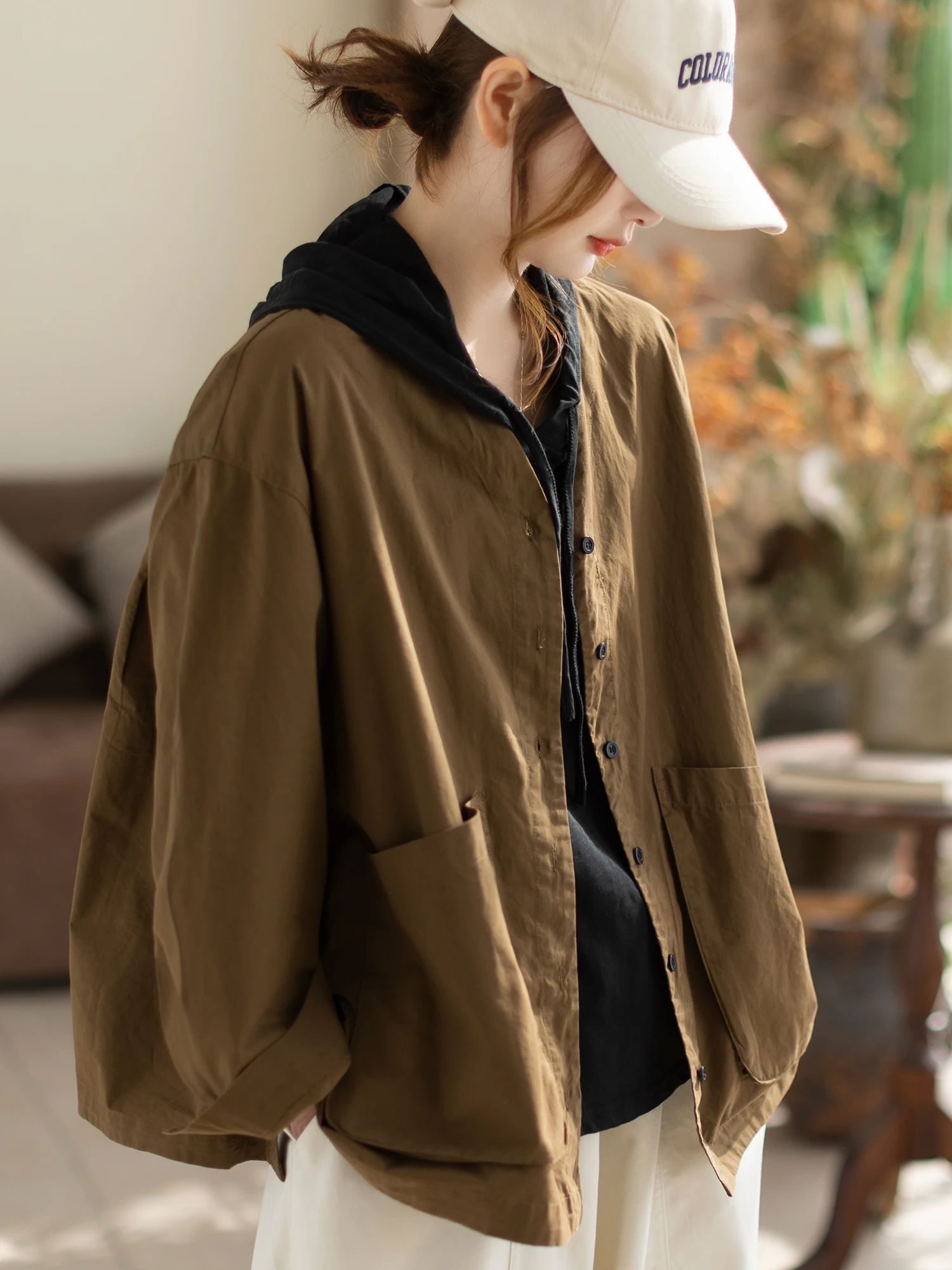 Casual Style Loose Fit Pure Cotton Women's Jacket V-Neck Comfortable Breathable Color Open Cardigan Coat for Ladies
Casual Style Loose Fit Pure Cotton Women's Jacket V-Neck Comfortable Breathable Color Open Cardigan Coat for Ladies