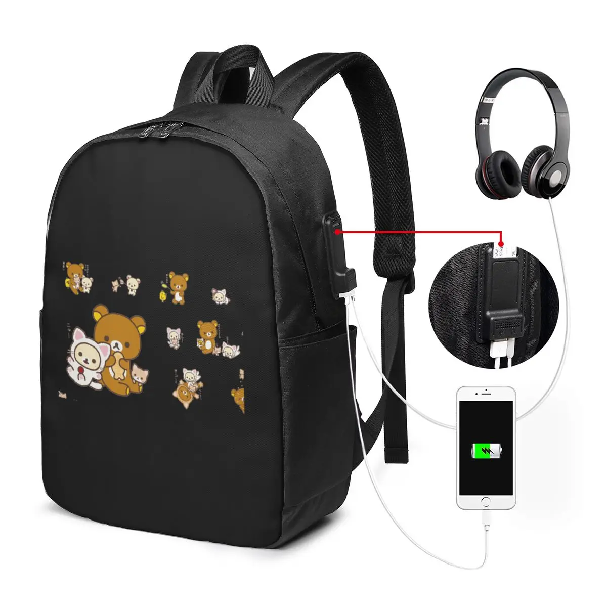 Rilakkuma Sakura Backpack Travel Notebook Bag Computer College Student School Bag Laptop Shoulder Bags for Men Women
Rilakkuma Sakura Backpack Travel Notebook Bag Computer College Student School Bag Laptop Shoulder Bags for Men Women