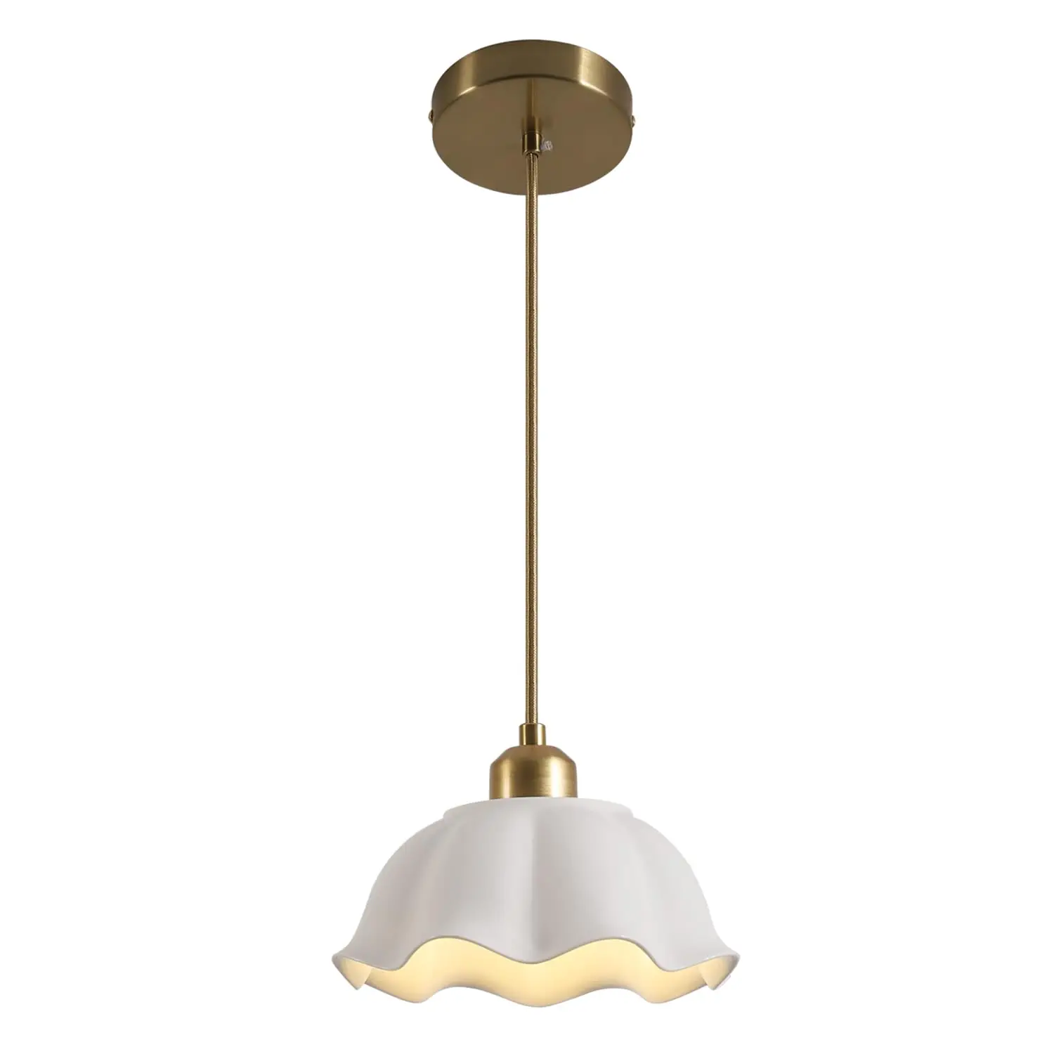 Ceramic Pendant Light Nordic Vintage Mid Century Modern Hanging Lamp White Wave Ceramic Shade Brass Finish Ceiling Pendant Light
Ceramic Pendant Light Nordic Vintage Mid Century Modern Hanging Lamp White Wave Ceramic Shade Brass Finish Ceiling Pendant Light