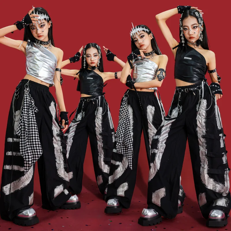 Girls K-pop Shiny Crop Top Skirts Street Dance Cargo Pants Kids Hip Hop Jazz Girl Group Clothes Sets Children Streetwear Costume
Girls K-pop Shiny Crop Top Skirts Street Dance Cargo Pants Kids Hip Hop Jazz Girl Group Clothes Sets Children Streetwear Costume