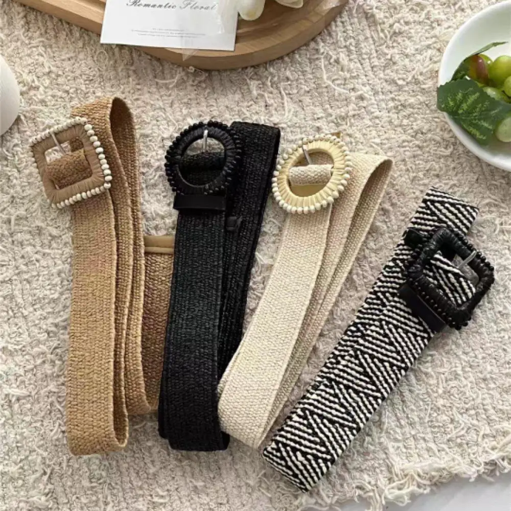 Round Buckle Straw Belt Square Buckle Rubber Band Waist Wide Stretch Waist Belt Dress Skirt Decoration Belt Braided Waistband
Round Buckle Straw Belt Square Buckle Rubber Band Waist Wide Stretch Waist Belt Dress Skirt Decoration Belt Braided Waistband