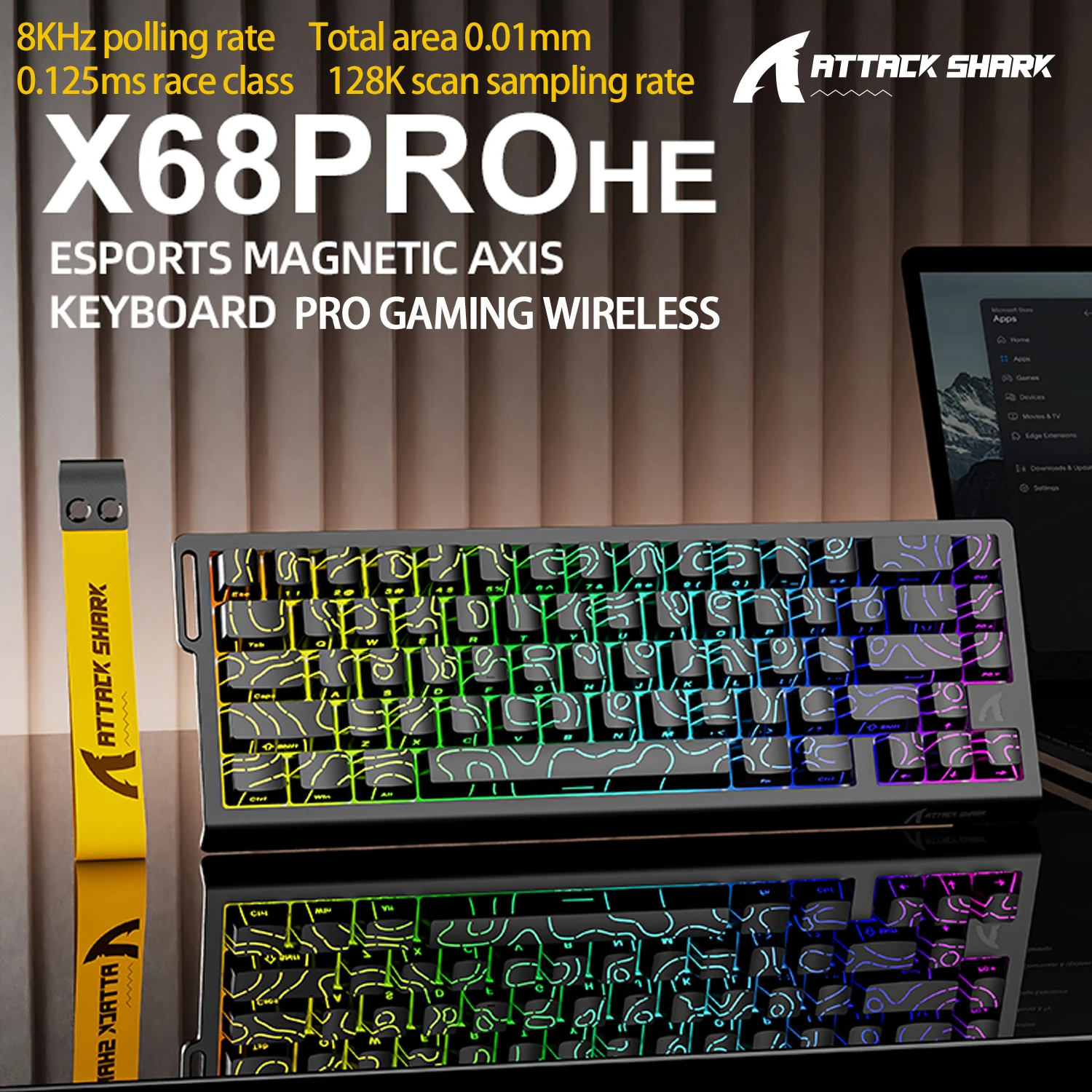 ATTACK SHARK X68PRO HE Wireless Magnetic Switch Keyboard for ProGaming,0.01mm Rapid Trigg Wired 8000Hz SOCD/Rs 0.125ms 128K Rate
ATTACK SHARK X68PRO HE Wireless Magnetic Switch Keyboard for ProGaming,0.01mm Rapid Trigg Wired 8000Hz SOCD/Rs 0.125ms 128K Rate