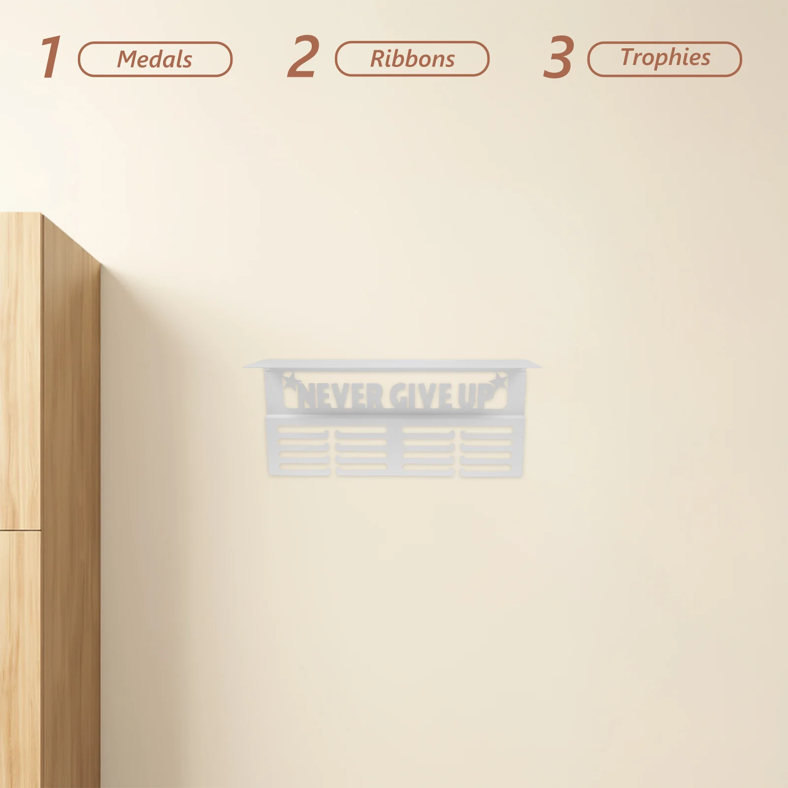 Wall Mounted Medal Display Rack Metal Trophy Shelf Hooks Sports Awards Organizer Medal Holder for Wall Shelf for Medals
Wall Mounted Medal Display Rack Metal Trophy Shelf Hooks Sports Awards Organizer Medal Holder for Wall Shelf for Medals