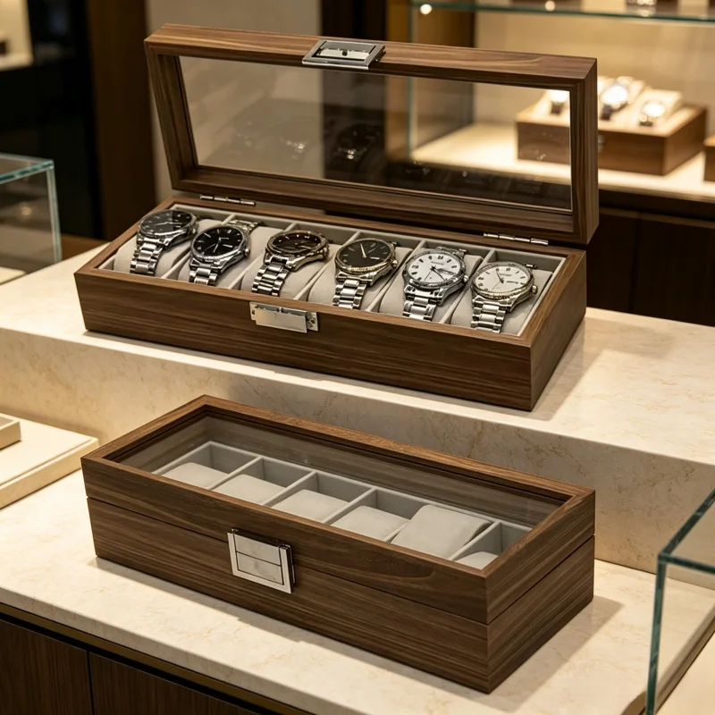 Black Walnut Pattern Wooden 6-Slot Watch Storage Display Box Organizer Packaging Case for Men Women Gift Home Showcase
Black Walnut Pattern Wooden 6-Slot Watch Storage Display Box Organizer Packaging Case for Men Women Gift Home Showcase