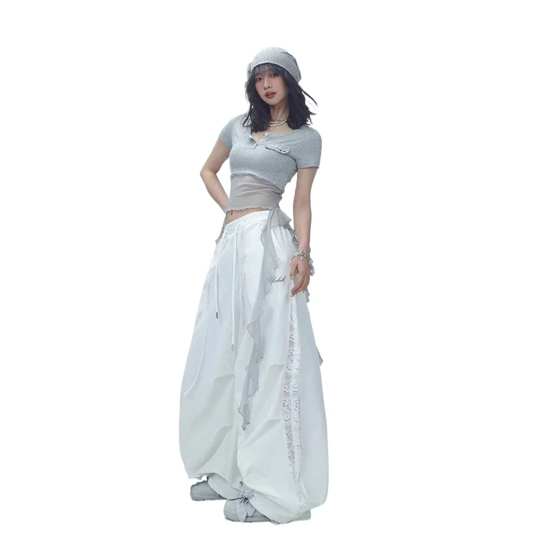American Hip-hop Tide Summer Quick-drying Scimitar Pants Women's Lace Splicing Jazz Sports Trousers Hip-hop Wide-leg Trousers
American Hip-hop Tide Summer Quick-drying Scimitar Pants Women's Lace Splicing Jazz Sports Trousers Hip-hop Wide-leg Trousers