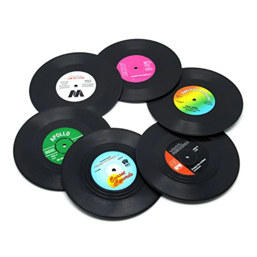 New StyleCoaster Vinyl Record Disk Coasters for Drinks - Tabletop Protection Prevents Furniture Damage 6 PCS Vinyl
New StyleCoaster Vinyl Record Disk Coasters for Drinks - Tabletop Protection Prevents Furniture Damage 6 PCS Vinyl