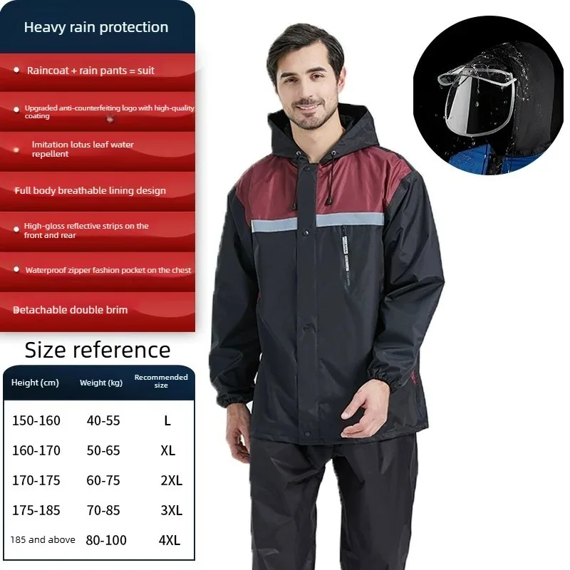 Men Women Split Motorcycle Raincoat Rain Pants Double Layer Full Body Heavy Rain Waterproof Riding Suit
Men Women Split Motorcycle Raincoat Rain Pants Double Layer Full Body Heavy Rain Waterproof Riding Suit