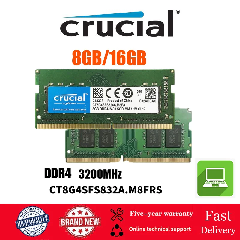Память DDR4 8 ГБ 3200 МГц Crucial CT8G4SFS832A.M8FRS DDR4 RAM SODIMM 3200 МГц 260-контактный разъем 1,2 В RAM PC4-25600 RAM
Память DDR4 8 ГБ 3200 МГц Crucial CT8G4SFS832A.M8FRS DDR4 RAM SODIMM 3200 МГц 260-контактный разъем 1,2 В RAM PC4-25600 RAM